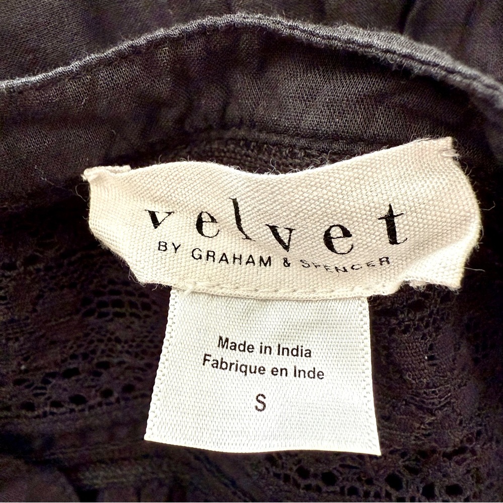 Velvet by Graham & Spencer | Black Lace Boho Tiered Dress S - Picture 7 of 8